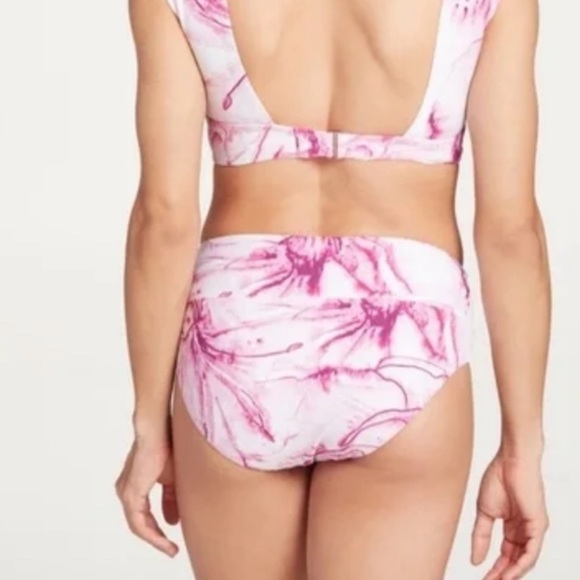 CALIA Floral Flourish Geranium Mid Rise Wide Band Bikini Bottom - Picture 2 of 12